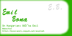 emil bona business card